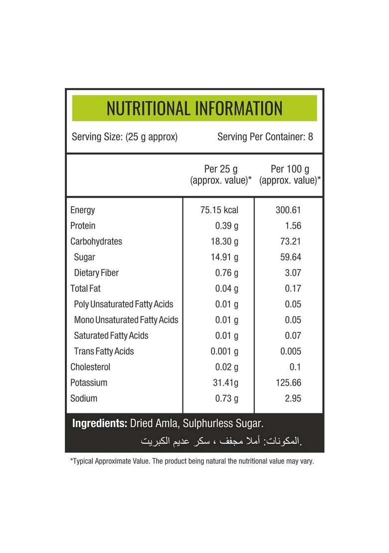 Nourishvitals Amla Fruit Dried Candy 100 Natural No Added Preservatives Source Of Vitamin C Traditional Recipe 200G X Pack 2 - Indya