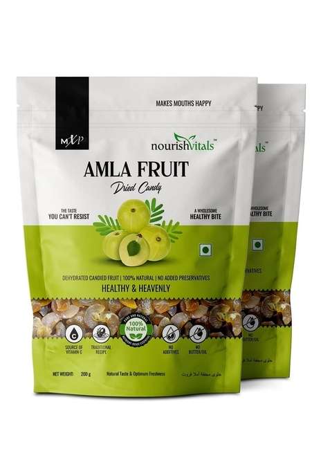 Nourishvitals Amla Fruit Dried Candy 100 Natural No Added Preservatives Source Of Vitamin C Traditional Recipe 200G X Pack 2