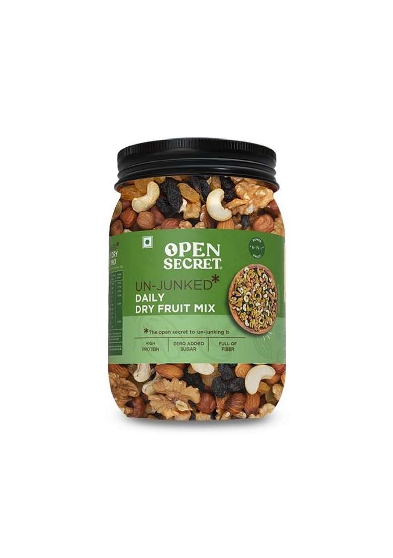 Open Secret Premium Dry Fruit Mix | 1Kg 6 Superfood In 1 Fruits Mixed Pack Contains Walnut Cashew Almond Pista Green Black Raisins Of - Indya