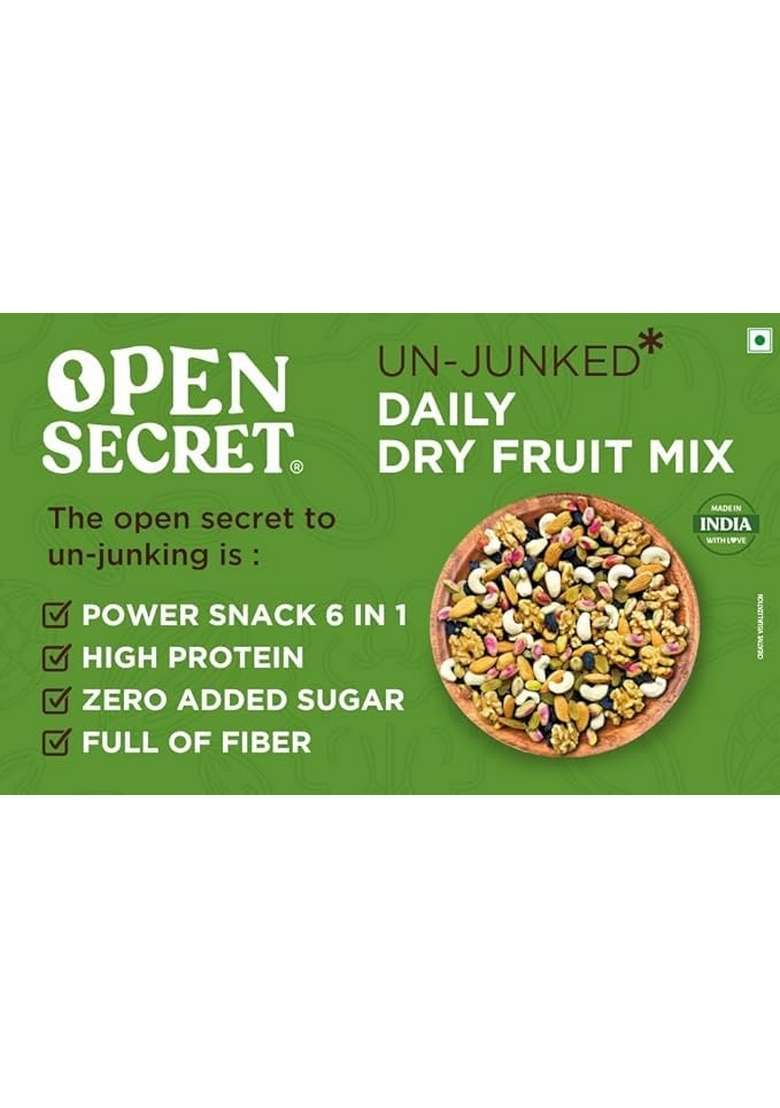 Open Secret Premium Dry Fruit Mix | 1Kg 6 Superfood In 1 Fruits Mixed Pack Contains Walnut Cashew Almond Pista Green Black Raisins Of - Indya