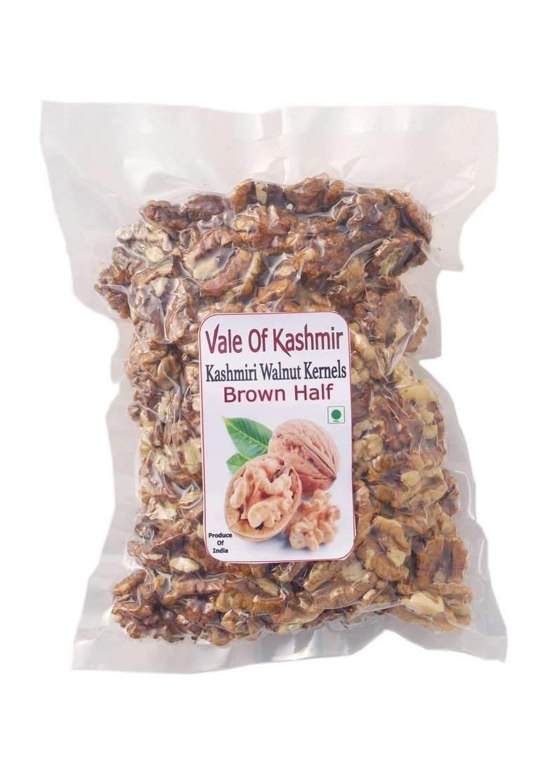Vale Of Kashmir Walnut Kernels Brown Half Vacuum Packed 1 Kg 500X2 Akhrot Giri Walnuts Without Shell - Indya