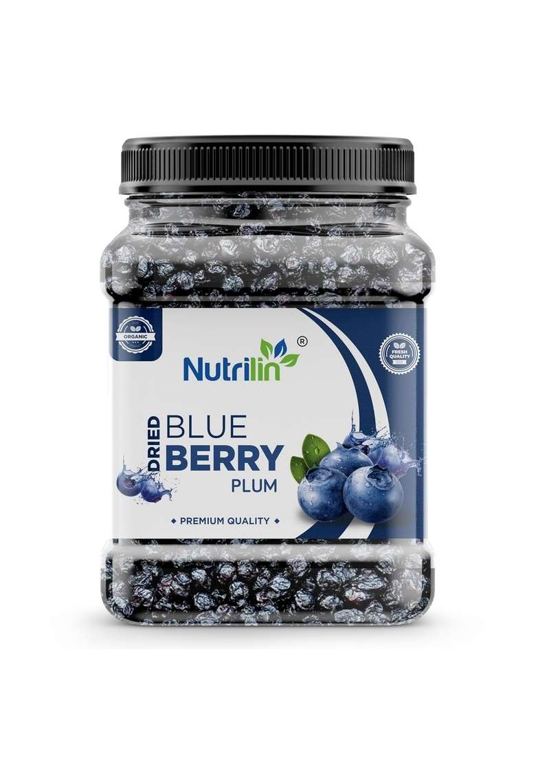 Nutrilin Dried Blueberry Plum 400G Natural Healthy Snack Sweet Tangy Fruit Antioxidant Rich Gluten Free Airtight Jar - Indya