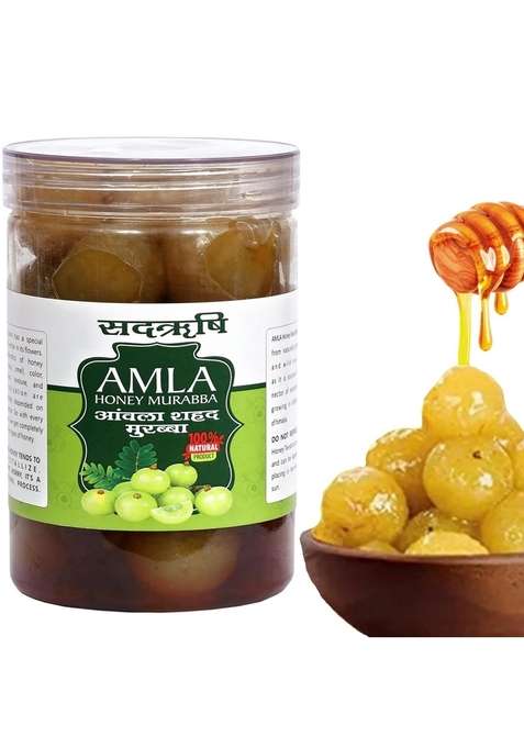 Sadrishi Organic Natural Honey Amla Murabba 100 Pure Fresh With Homemade Taste Healthy 500G
