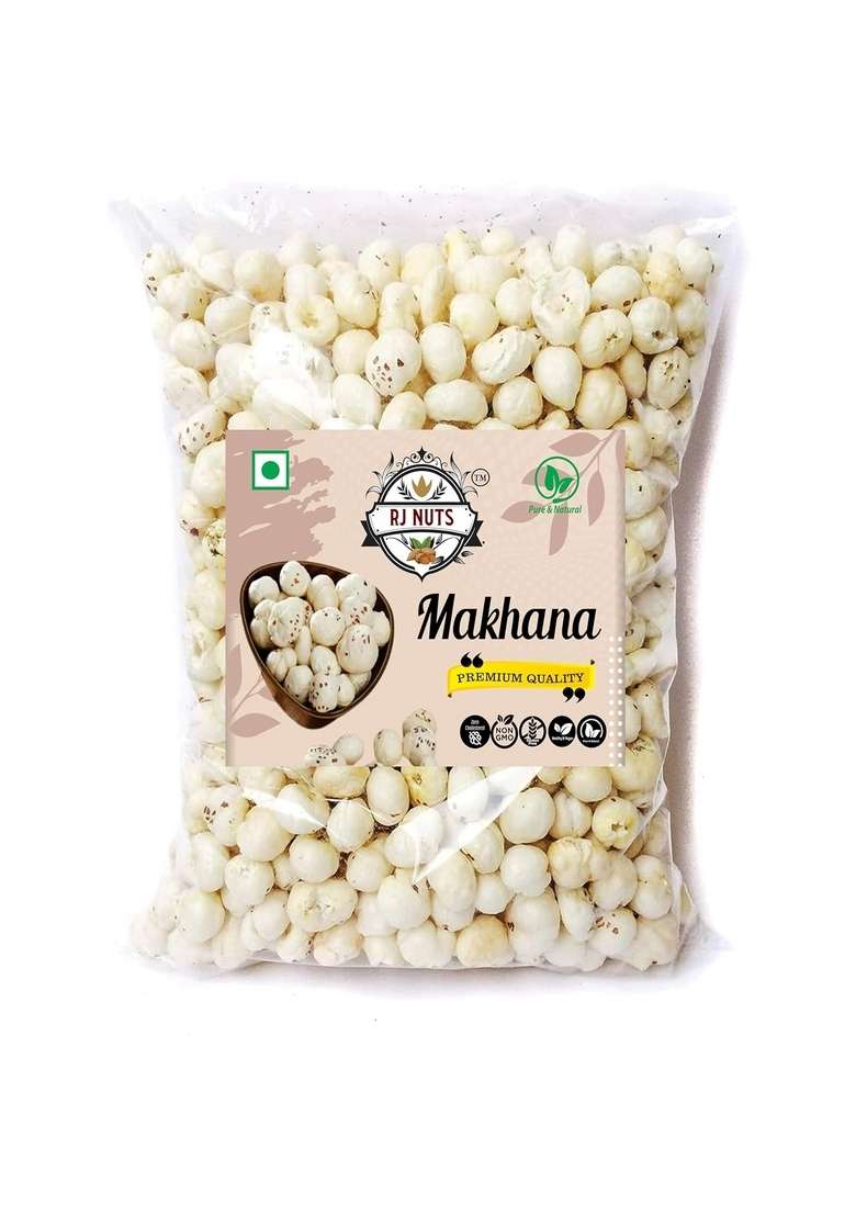 Rj Nuts Nutss Premium Fox Phool Makhana | Pesticide Free Handpicked Jumbo Size Direct From Farm Natural Crunchy Fit For Fasting Hygienically Packed 1 Kg - Indya