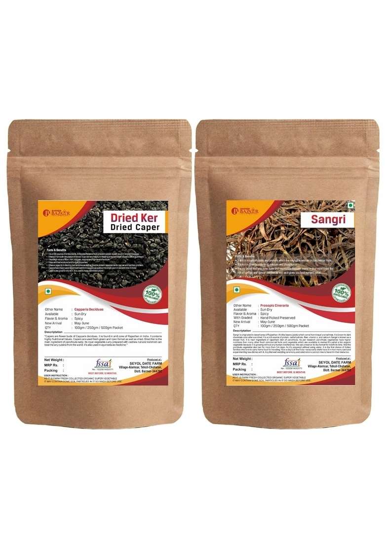Barmer Bazaar Rajasthani Ker Sangri Dry Combo Beans कैर सांगरी 200Gm - Indya
