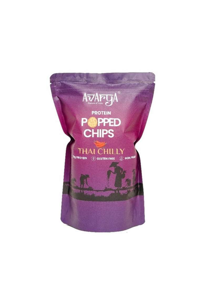 Avarya Flavours Of India Protein Popped Chips High Low Fat Snacks Not Fried Guilt Free Healthy For Fitness Diet Pack 2 Thai Chilly - Indya