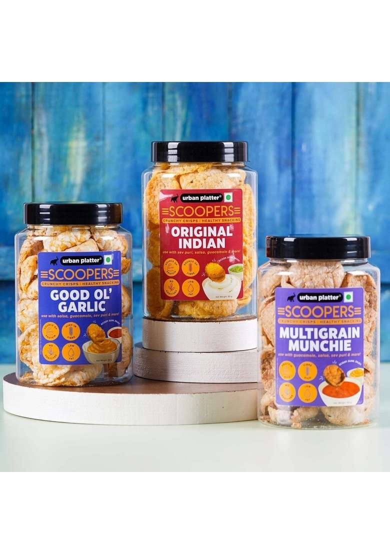 Urban Platter Scoopers Original Indian 80G Crunchy Crisps Made With Popped Corn For Gluten Free Snacking - Indya