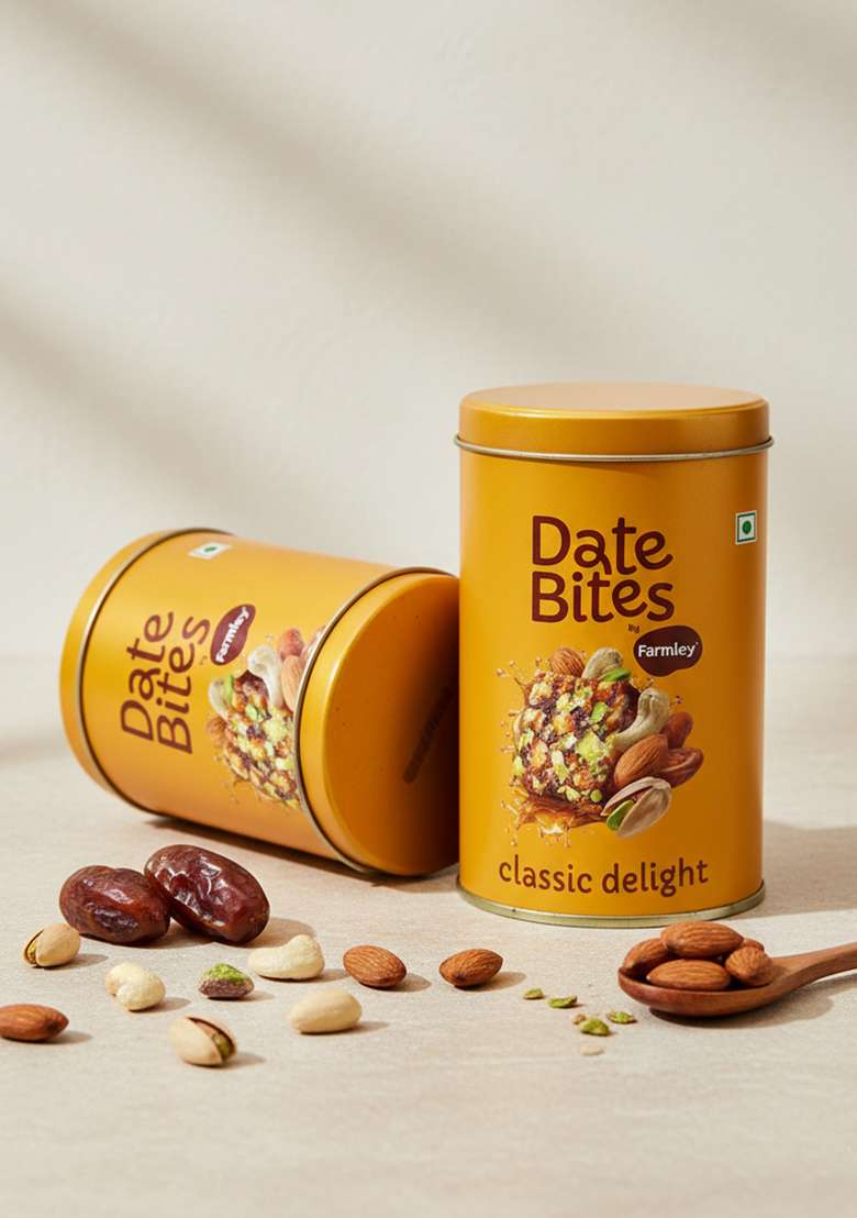 Farmley Classic Date Bites 200 G Pack Of 2 I Dates Barfi Made With Pista Cashews Almonds Honey And Pure Ghee Dry Fruits Nuts Healthy Sweets Gluten Free No Added Sugar - Indya