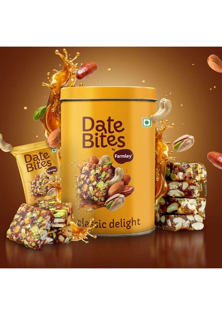 Farmley Classic Date Bites 200 G Pack Of 2 I Dates Barfi Made With Pista Cashews Almonds Honey And Pure Ghee Dry Fruits Nuts Healthy Sweets Gluten Free No Added Sugar - Indya