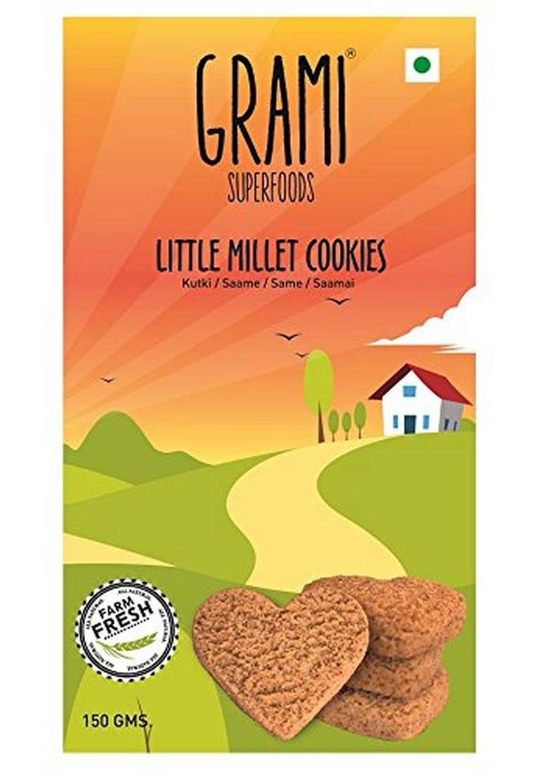 Grami Superfoods Little Millet Cookies Pack Of 3 150G - Indya