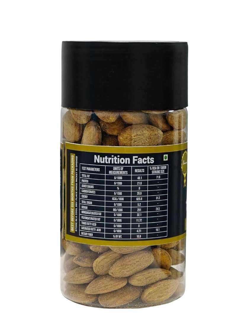 Happy Granny Premium Roasted Almonds 225 Gm I Jumbo Size California Flavourful Crunchy Healthy Delicious Snacks Rich In Protein Magnesium Dietary Fibre - Indya