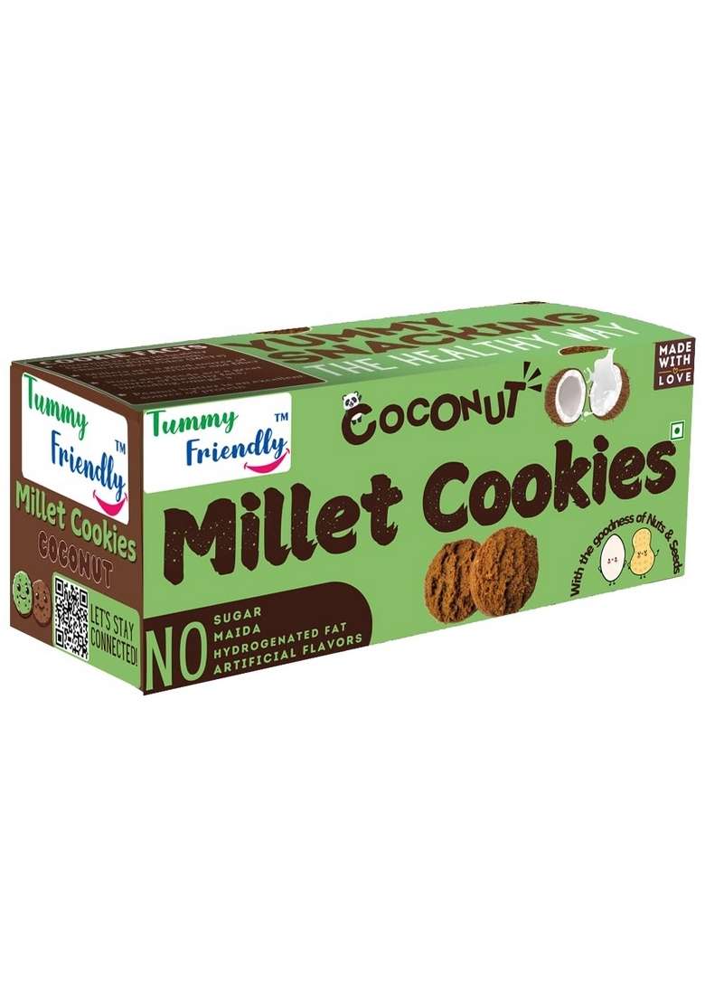 Tummy Friendly Tummyfriendly Foods Coconut Millet Cookies For Kids Adults Biscuits Ragi And Jaggery Healthy Snacks Babies 1 Year Old Nariyal Gift The Best 75G - Indya