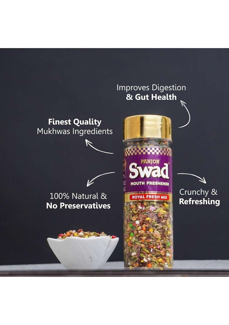 Panjon Swad Mouth Freshener Royal Fresh Mix Mukhwas 1Bottles 110 G - Indya