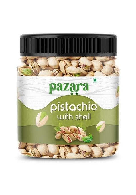 Pazara Premium Pistachios – Roasted Crunchy | 100 Natural And Organic| Salted |Healthy Snacks Dry Fruits Pista|Tasty Healthy |500Gm