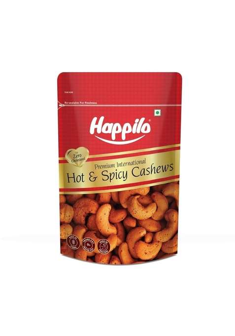Happilo Premium International Hot Spice Cashew 160G | Rich In Protein Fiber Essential Nutrients Flavorful Punch Wholesome Snack Healthy Fats Perfect For Lovers Remium Spicy Roasted Masala Nuts Kaju Dry Fruit Chili Cashews| Crunchy No Artificial Colors Fla