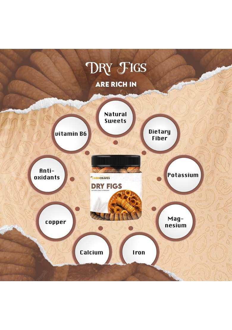 Farmcraves Premium Dry Fruits Combo Pack 500G | Whole Anjeer Fig 250G Walnut Healthy Fruit Snack - Indya