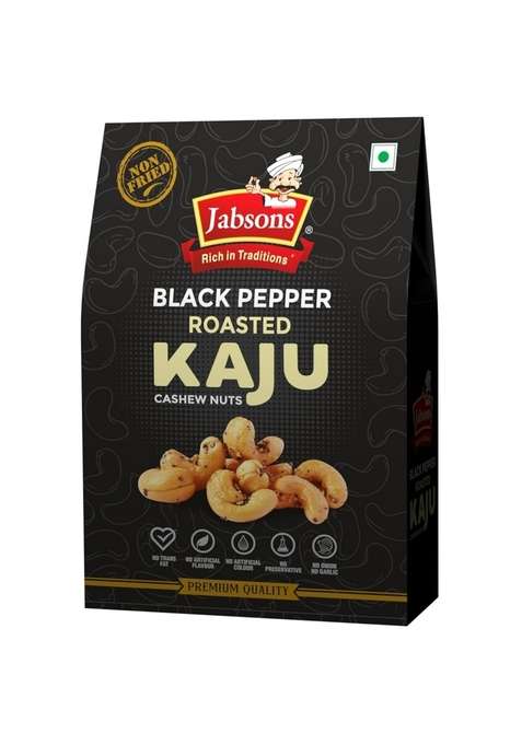 Jabsons Black Pepper Roasted Cashewnuts 200 G | Premium Cashews With Healthy Snacks Dry Fruits Kaju Ready To Eat Crunchy Nuts