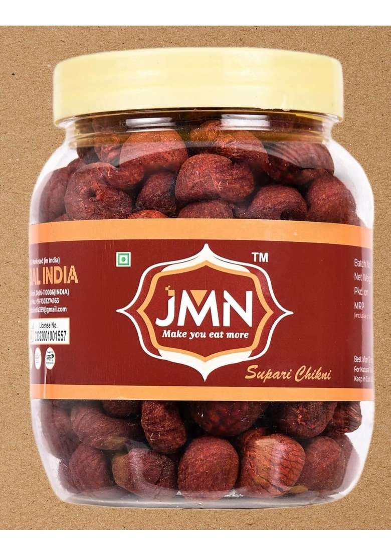 Jmn Chikni Supari Beetel Nuts Lal Beetal Areca Catechu Red 200 Gm Natural - Indya