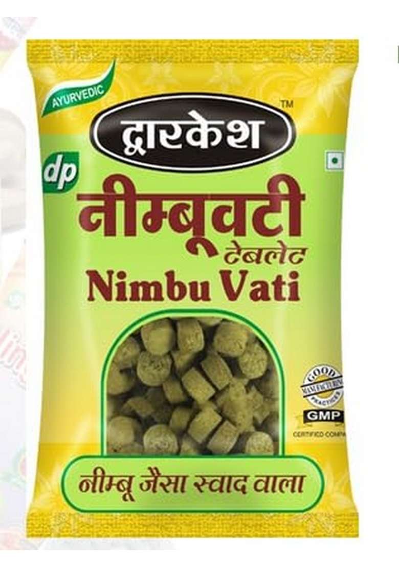 Dwarkesh Nimbu Vati 100G X4 Lemon Lime Flavoured Churan Mouth Freshener Digestive After Meal Snack Coated With Namkeen - Indya