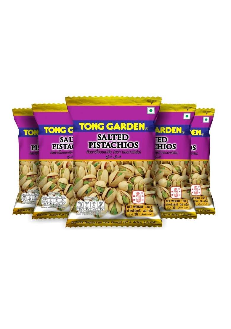 Tong Garden Imported 30Gm Salted Pistachios | Pista Dry Fruit Delicious Nutritious Rich In Dietary Fiber Protein Pack Of 5 - Indya