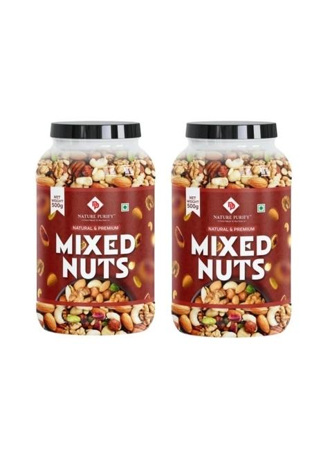 Nature Purify Trail Mix Dry Fruits Fit For Fasting 1 Kg | Healthy Snacks Mixed Nuts With Almonds Cashews Dried Apricots Pista Black Raisin Green More