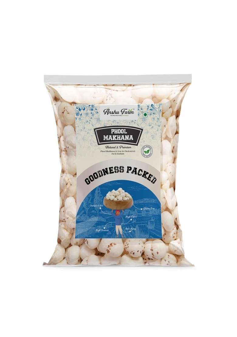 Anshu Farm Premium Small Size Phool Makhana 1 Kg | Fox Nuts Lotus Seeds Natural Crunchy Fit For Fasting High Protein Rich In Fiber - Indya