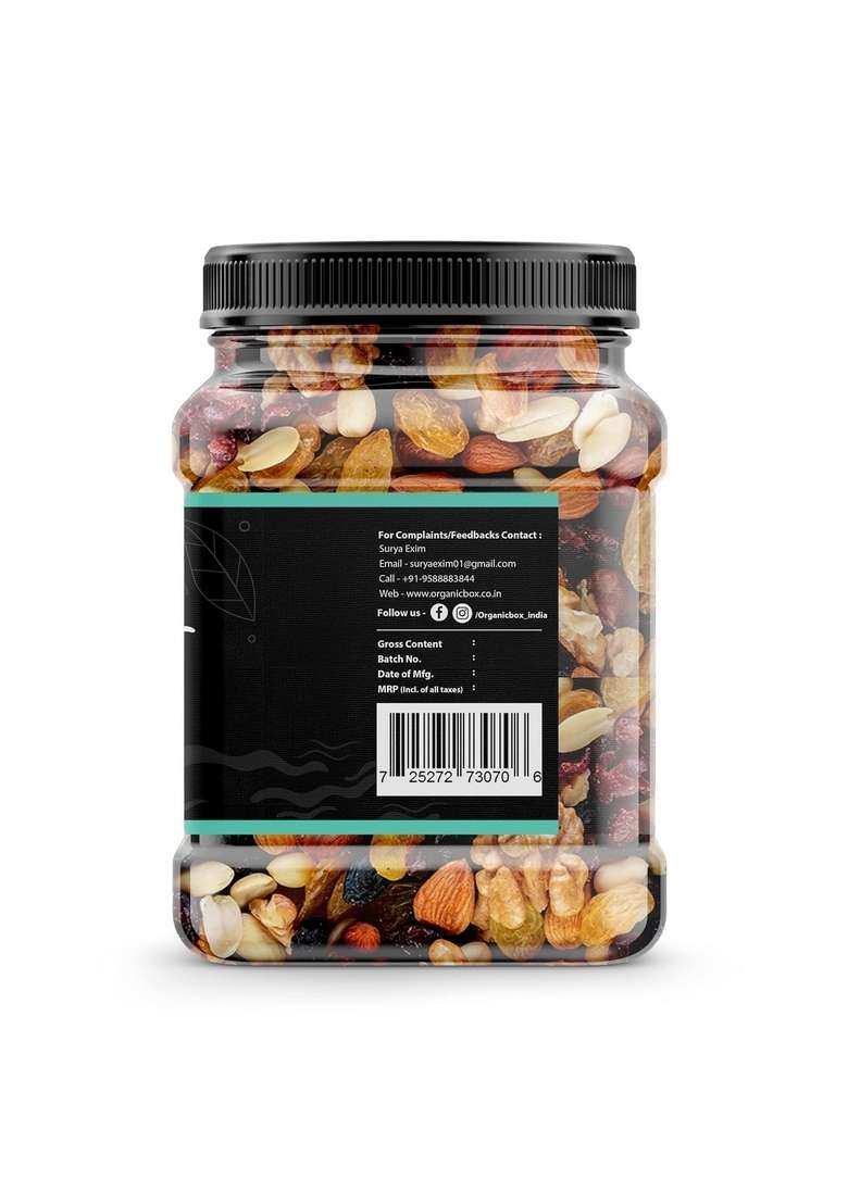 Organic Box 100 Natural And Premium Healthy Mix Dry Fruits Nuts For Every Occasion Fresh Diwali Gift Pack 1 Kg - Indya