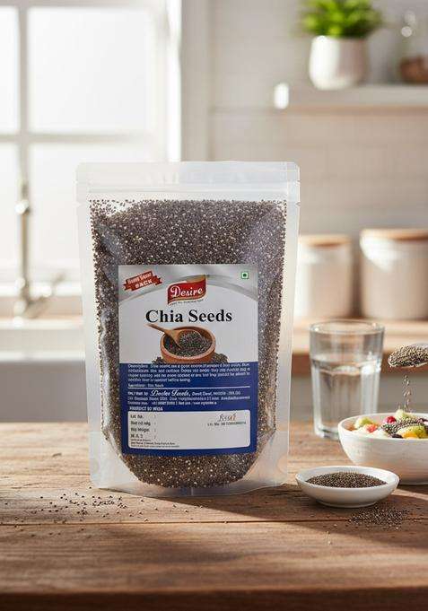 Desire Chia Seeds 1 Kg | 100 Natural High In Omega 3 Fiber Protein Superfood For Weight Management Smoothies Healthy Snacks Gluten Free Vegan