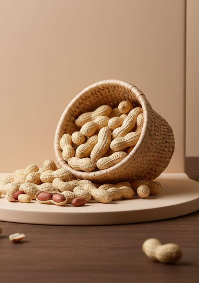 Organic Bites Groundnut With Shell Raw Peanut Sabut Mungfali Without Roasted 1 Kg - Indya