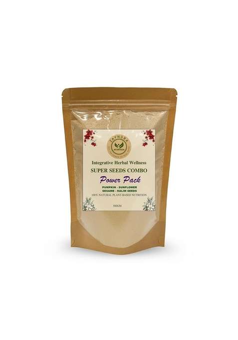 Zaynura Ayurveda Feel The Power Of Real Herbs Super Seeds Combo Pack 500G | Pumpkin Sunflower Sesame Halim Garden Cress High Fibre Protein Rich Superfood Mix Immunity Energy Booster Healthy Powder For Weight Loss Diabetes Support