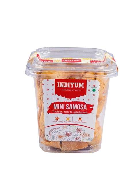 Indiyum Mini Samosa Traditional Dal Filling Low Ffa Single Fried 400G