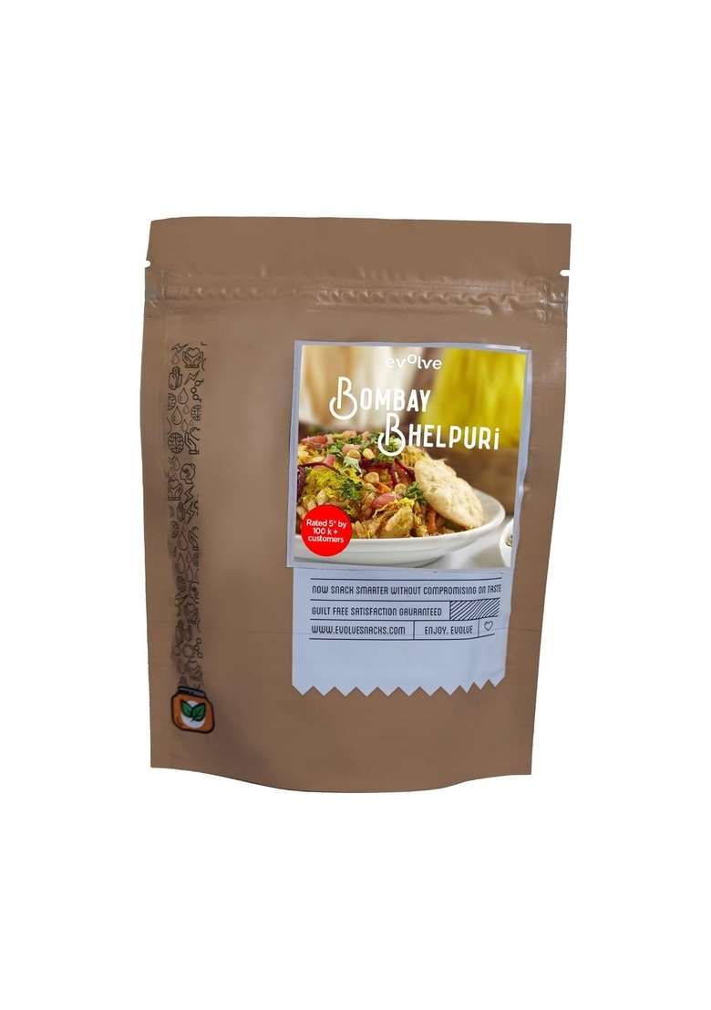 Evolve Snacks Jhalmuri Bombay Bhelpuri Combo Pack – Healthy Indian | High Fiber Protein Complex Carbs Low Calorie Vitamin Mineral Rich Ready To Eat 4 Packs - Indya