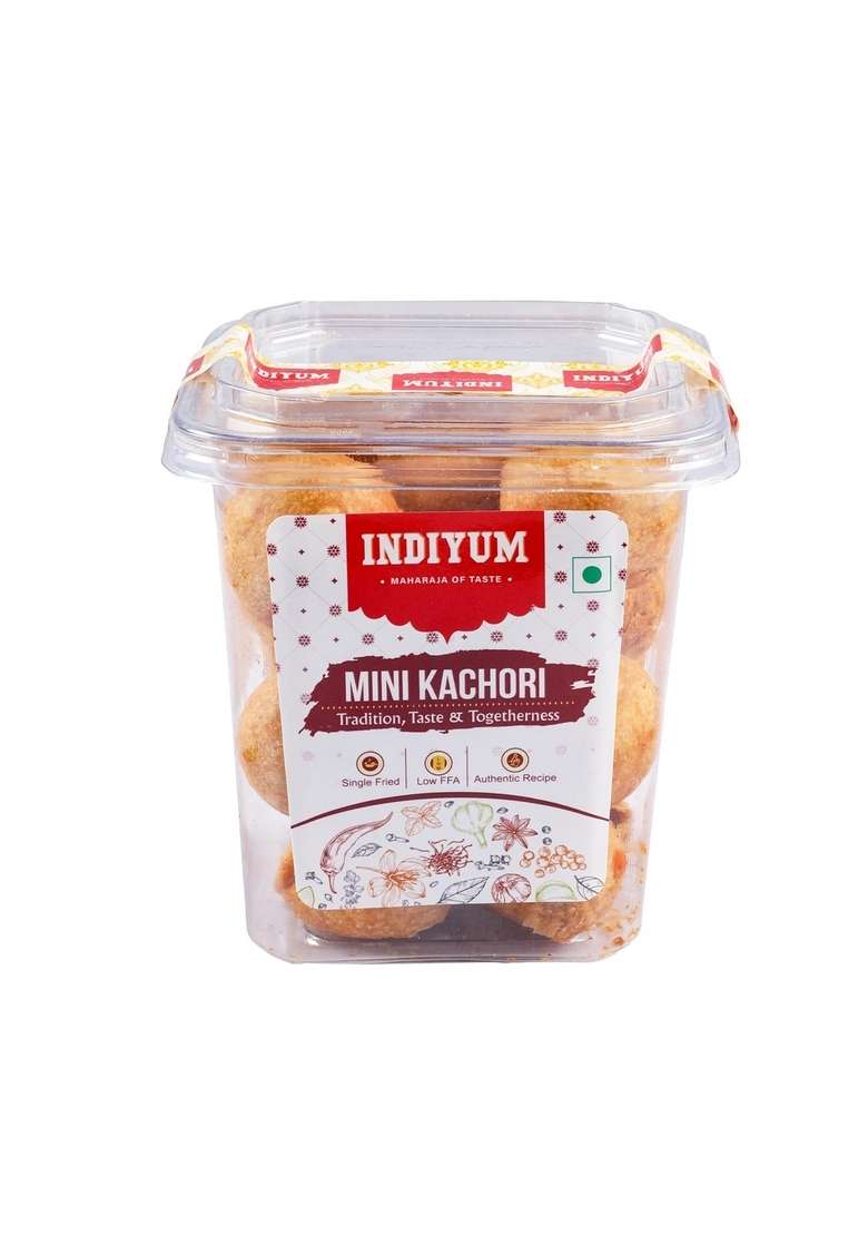 Indiyum Mini Kachori Traditional Indian Snack Single Fried 400G - Indya