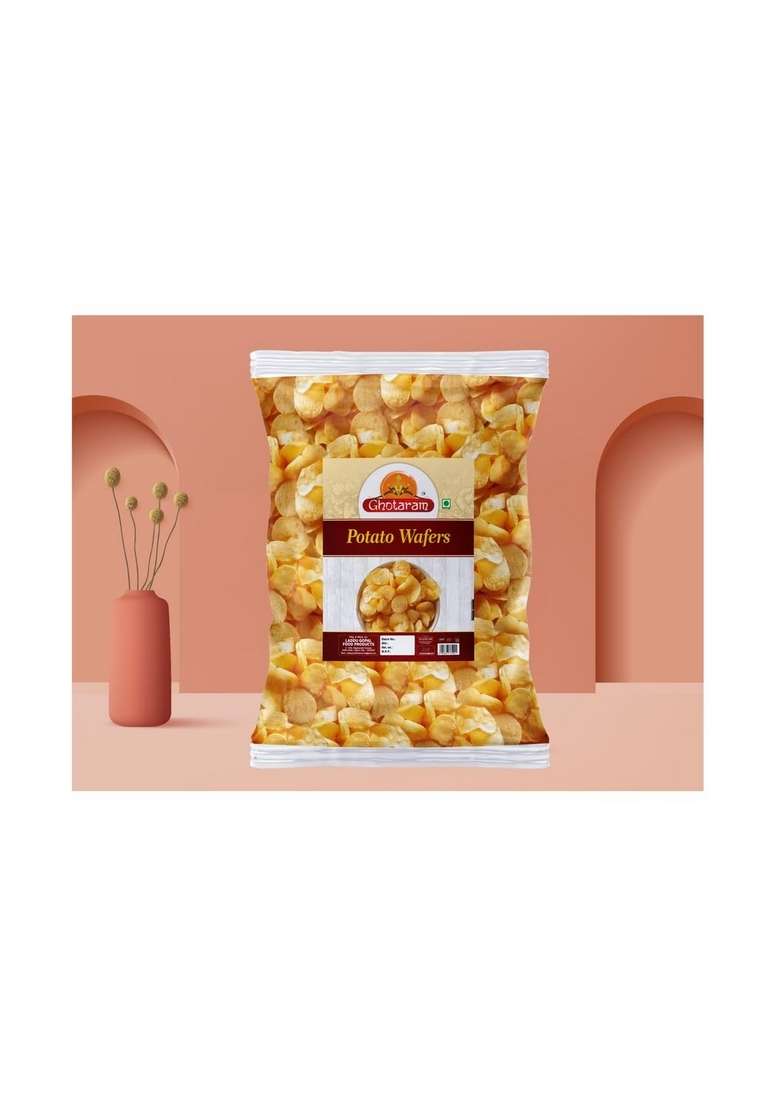 Ghotaram Falahari Farali Aloo Wafers Alu Chips Potato Fast Vrat Upwaas Navratri Namkeen Snack Tasty Yummy Healthy With Goodness Of Himalayan Pink Rock Salt 150G 2Pack - Indya