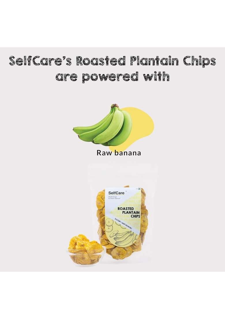Selfcare By Suman Agarwal Roasted Plantain Chips Plain Masala Combo Pack 125G Each| Healthy Gluten Free | Savoury Namkeen Grocery Workout Tea Time Snacking Jain Travel Friendly - Indya