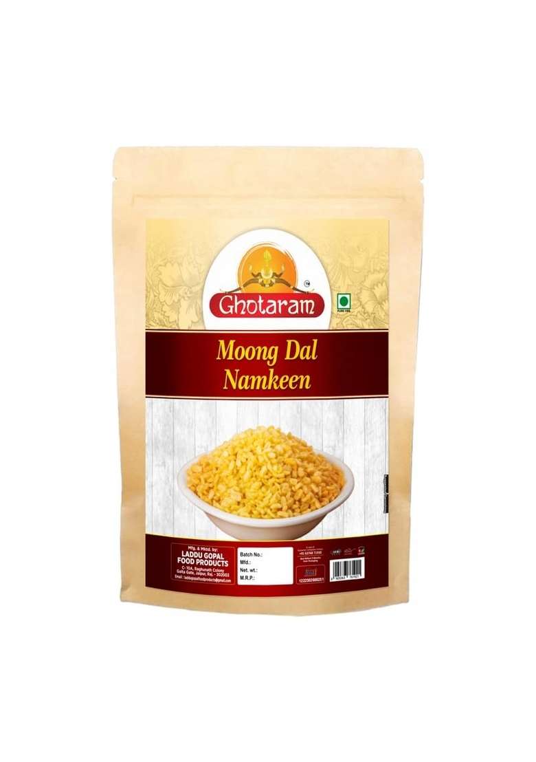 Ghotaram Old Delhi Authentic Moong Dal | Salted Namkeen Salty Organic Fried In Cold Pressed Groundnut Oil Healthy Indian Snacks No Preservatives 1Kg 1Pack - Indya