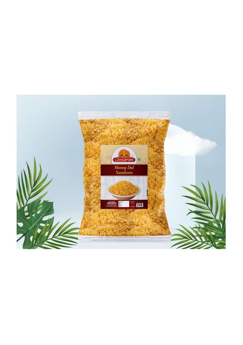 Ghotaram Old Delhi Authentic Moong Dal | Salted Namkeen Salty Organic Fried In Cold Pressed Groundnut Oil Healthy Indian Snacks No Preservatives 1Kg 1Pack - Indya