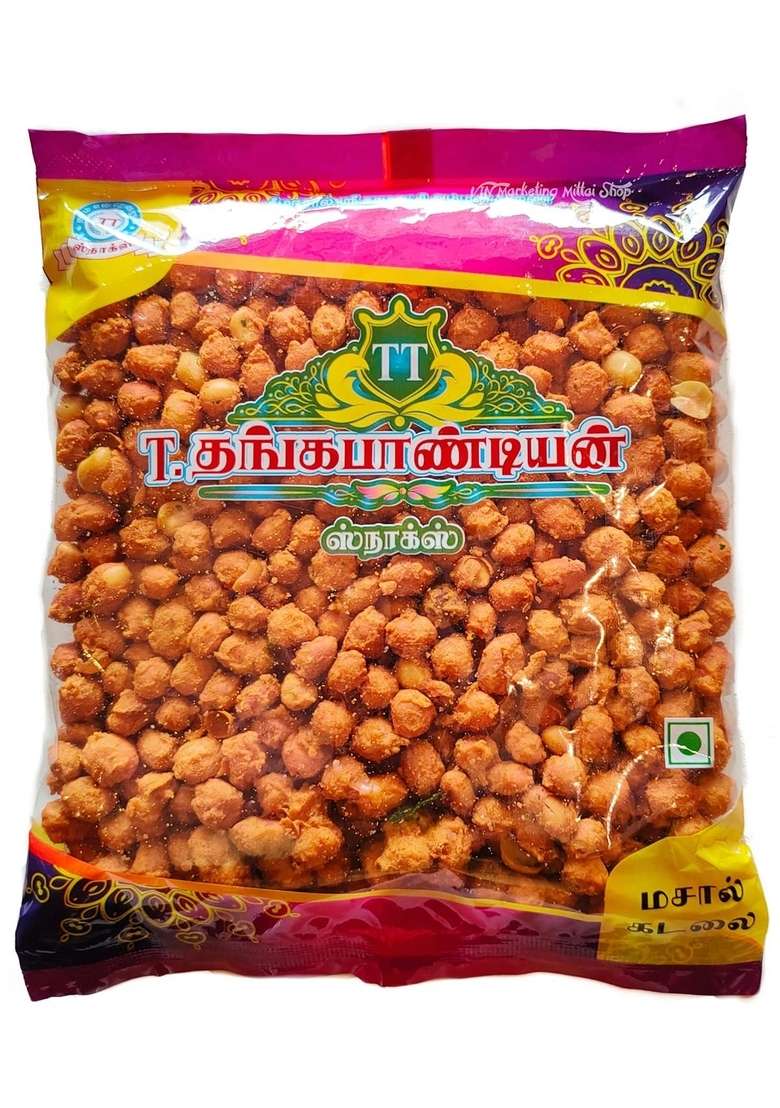 Thangapandiyan Thoothukudi Special Masala Kadalai Peanuts Chikki Candy Combo Pack Of 2 250G 200G - Indya