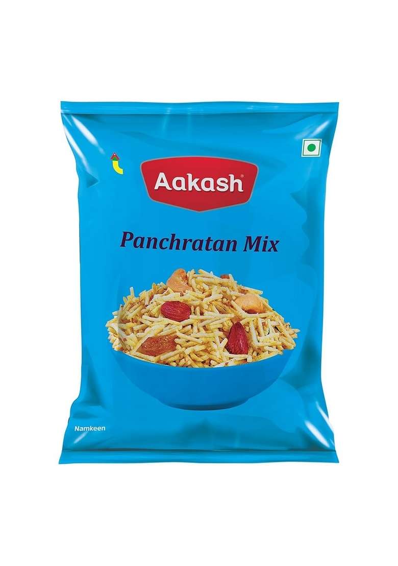 Aakash Namkeen Panchratan Mixture | Combination Potato Sticks And Dry Fruits Mildly Sweet Spicy Healthy Indian Snacks Pack Of 3 150 Gm Each - Indya