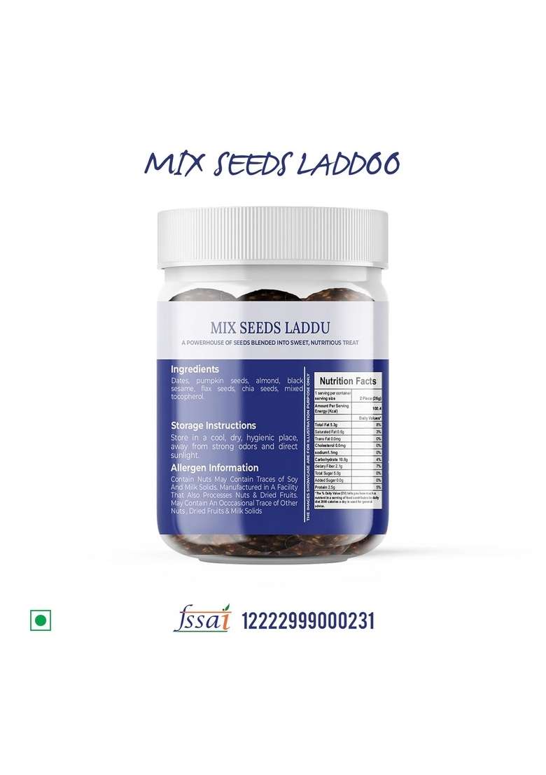 Shree Parshwa Traders Spt Mix Seeds Laddu 100Gm 4 Pcs Each Box Healthy Snack With Dates Pumpkin Almonds Sesame Flax Chia | Protein Rich Superfood Natural Nutritious Energy Bites - Indya