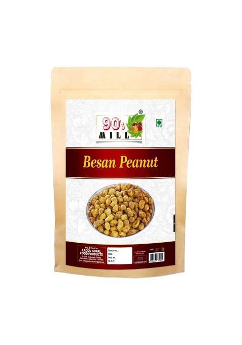 90'S Mill Organic Sing Bhujia Namkeen | Besan Coated Peanuts Crunchy Spicy Singh Kadalai Mavu Monkey Nuts Fried In Cold Pressed Groundnut Oil Nut Cracker 250 1Pack