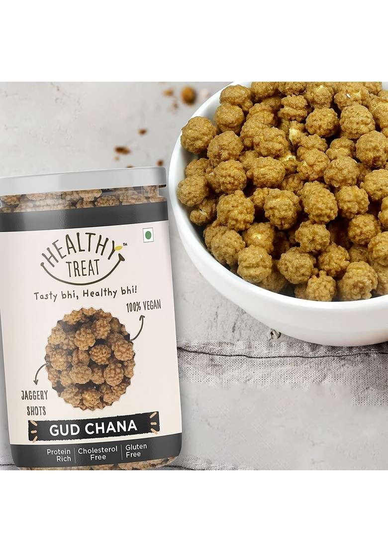 Healthy Treat Gur Chana And Saunf Combo 800Gm | Jaggery Coated Snacks Gud Immunity Booster Mouth Fresheners Snack Perfect For Snacking Anytime Pack Of 4 200Gm Each - Indya