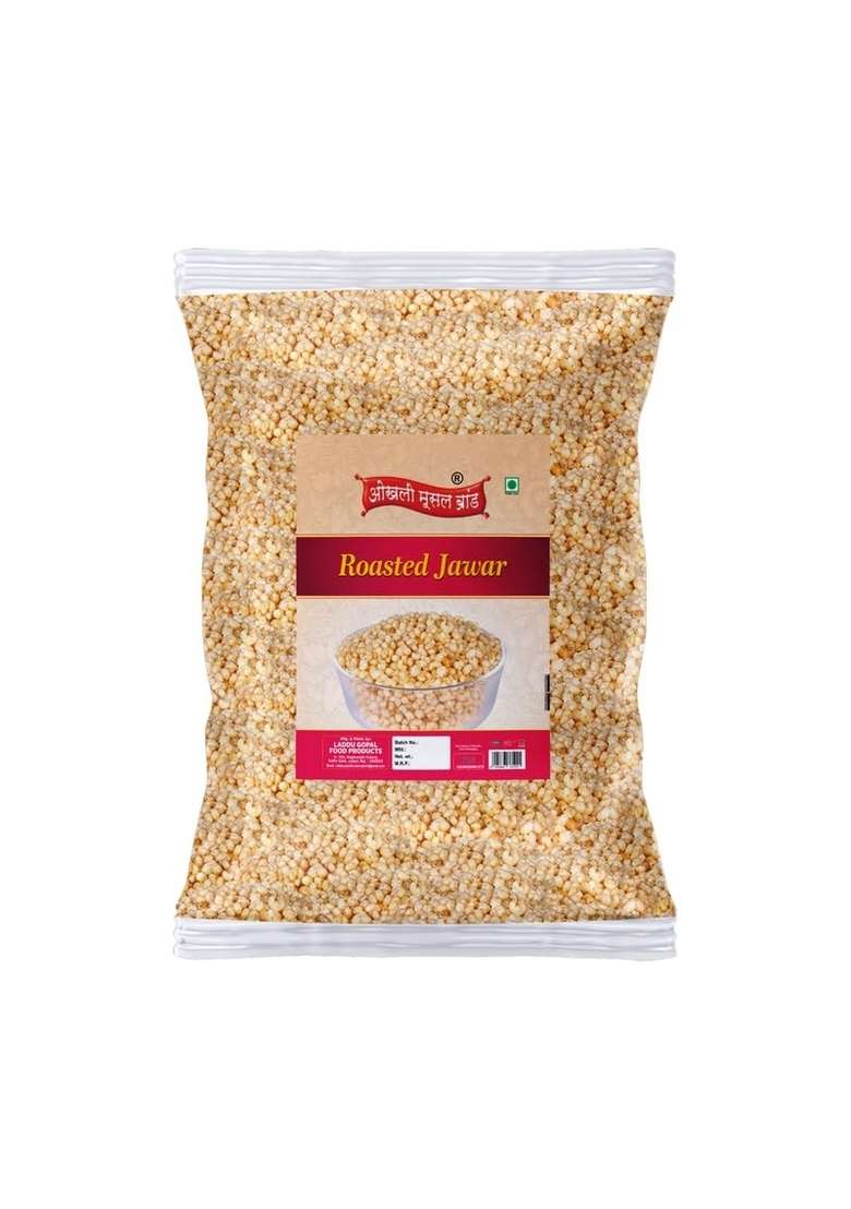 Okhli Musal Brand Oil Free Ready To Eat Diet Namkeen Snack | Organic Classic Roasted Sorghum Puff Jowar Jawar Murmura Kurmura Healthy Travel Friendly 1Kg 1Pack - Indya