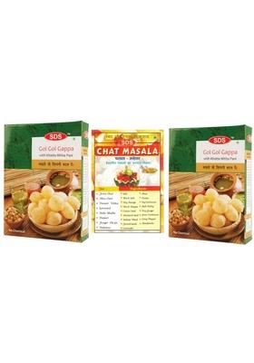 Sds Golgappa Mix 200G And Chaat Masala 80G Combo | 2X 1X Tangy Spicy Pani Puri Chatpata Street Style Perfect For Dahi