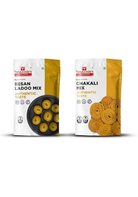 Tanawade'S Smart Food Tanawade’S Sweet Special Combo‑09 – Ready‑To‑Cook Besan Ladoo Mix Chakali Bhajani | Pack Of 2 × 200 G Authentic Hand‑Picked Indian Flavours No Preservatives Vegetarian