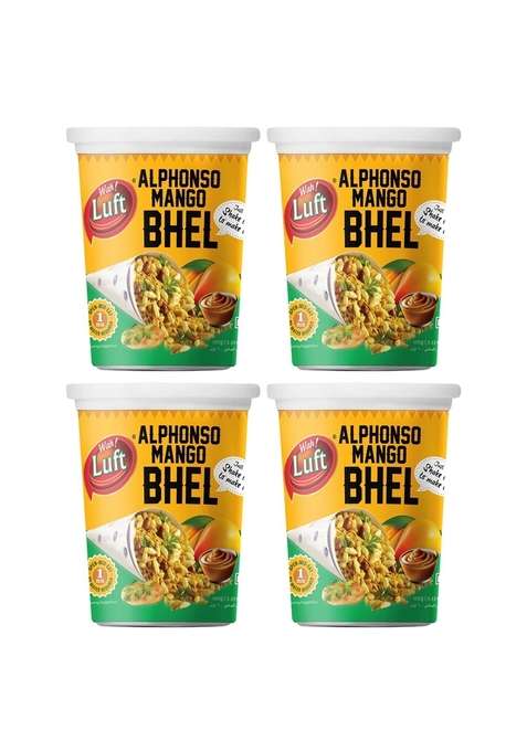 Wah Luft Instant And Delicious Mango Bhel Puri Cup 100 Vegetarian Masala Crispy Crunchy Everyday Fresh Healthy Hygienic Chaat Special Combo Pack 100G Of 4