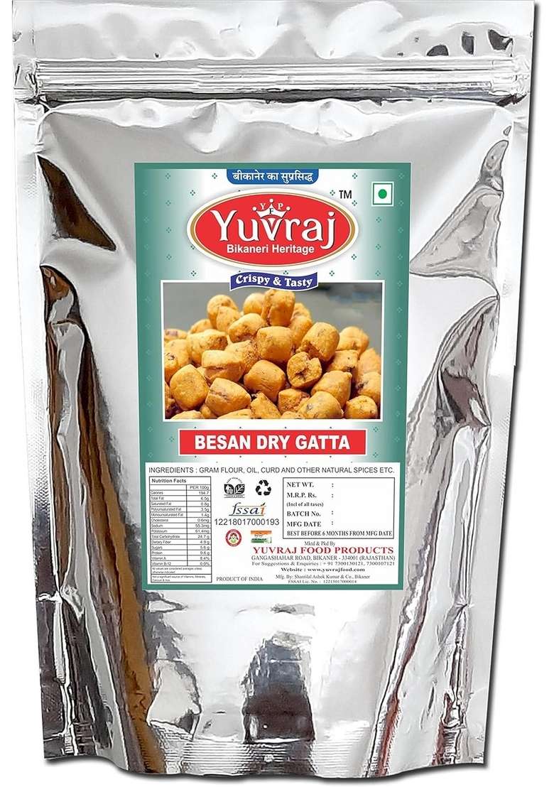 Yuvraj Besan Gatta Made By Kasuri Methi Pack Of 2 400 Gm X Bikaneri Hand Marwari Sukha Saag - Indya