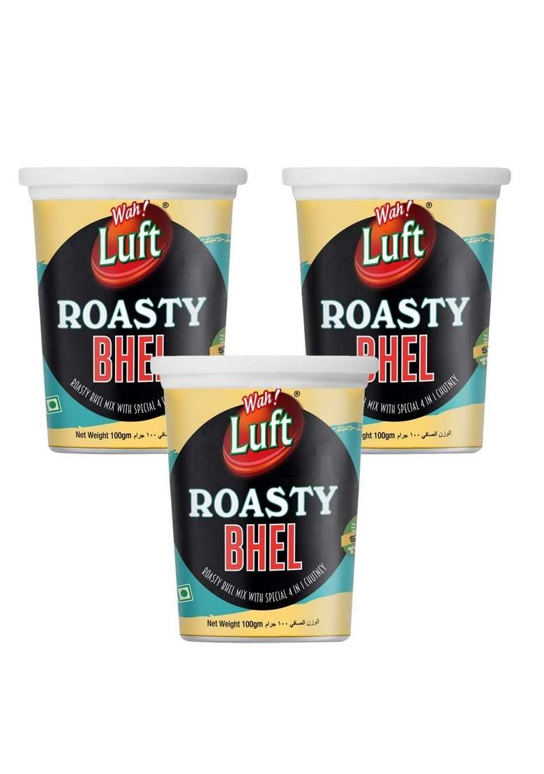 Wah Luft Instant And Delicious Roasty Bhel Puri Cup Namkeen Snacks 100 Vegetarian Masala Crispy Crunchy Everyday Fresh Chaat Special 100G Pack Of 3 - Indya