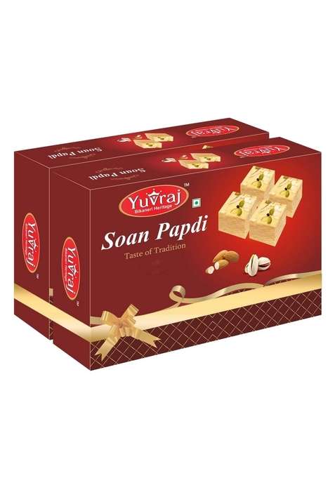 Yuvraj Food Product Sweets Soan Papadi Patisa Famous Indian Mithai 500 Gm X 2 Combo Pack