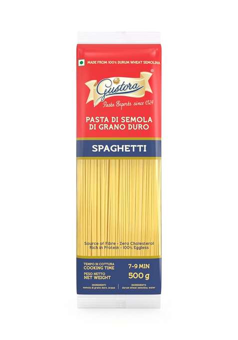 Gustora Spaghetti Pasta 500G I Made Of Durum Wheat Semolina Rich In Protein Fibre Vegetarian Zero Cholesterol No Trans Fat Cooking Time 10 Min